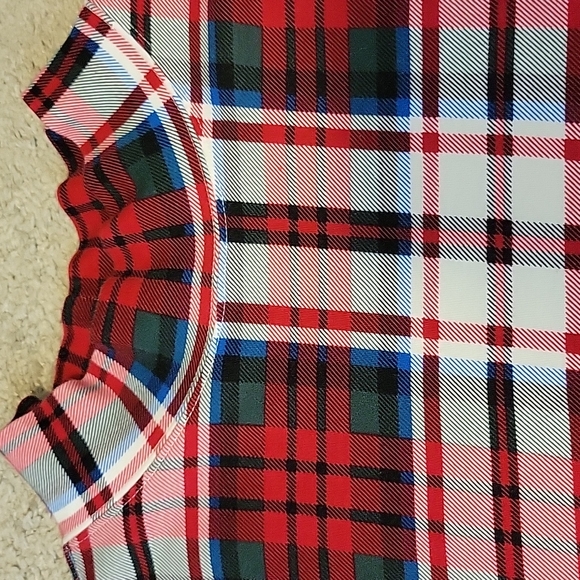 LANDS' END RED PLAID PULLOVER.....LARGE - Picture 7 of 10
